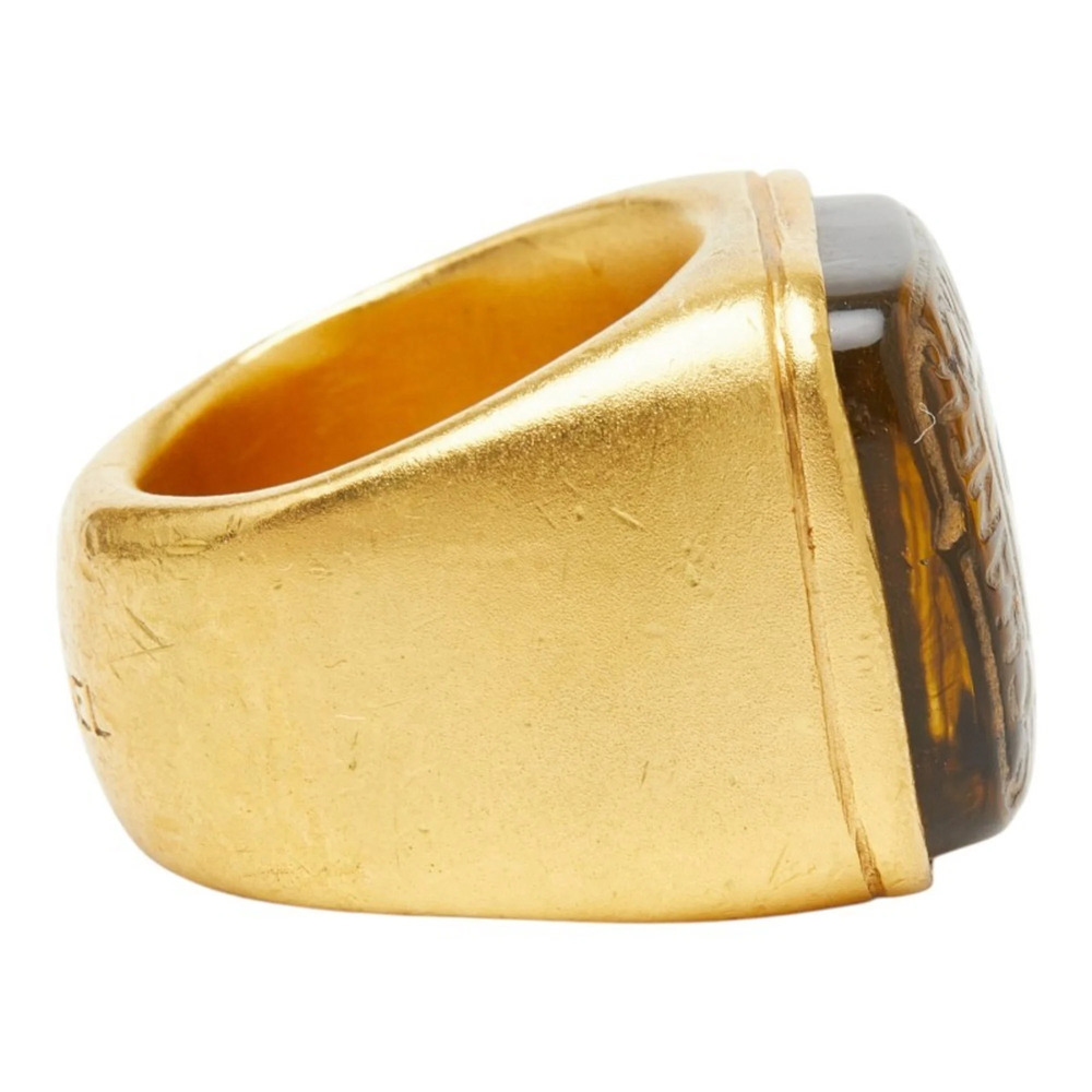CHANEL Vintage Gold Logo Ring - Picture 4 of 5
